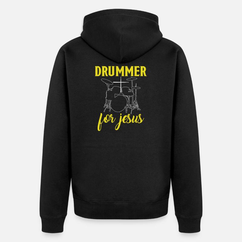 Batteur pour Jésus batteur - Veste à capuche bio Premium Unisexe - noir