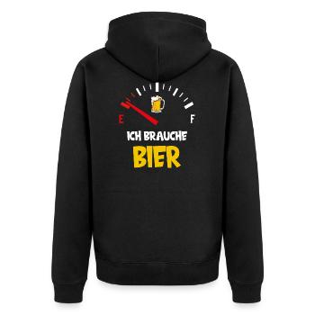 BIÈRE COMPTEUR DE VITESSE JAUGE DE CARBURANT MALLE MALLORCA FÊTE DES PÈRES - Veste à capuche bio Premium Unisexe - noir - Dos - Nico (187cm)