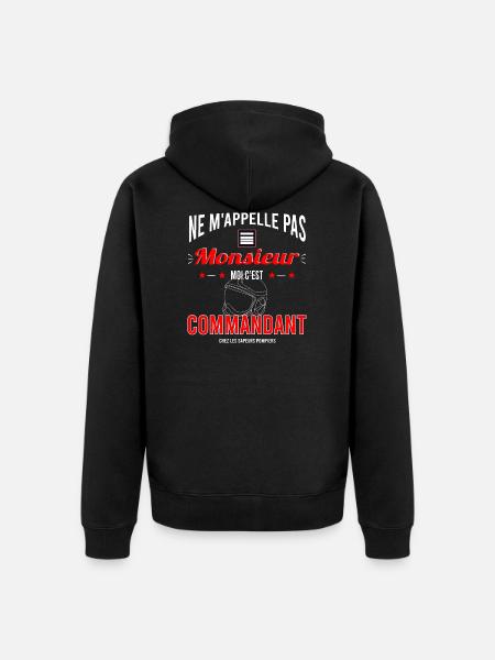 Sapeur pompier Commandant - Veste à capuche bio Premium Unisexe - noir