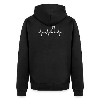 Battement de coeur de chat - Veste à capuche bio Premium Unisexe - noir - Dos - Nico (187cm)