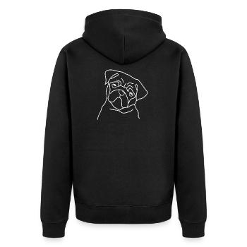 Chemise carlin chien carlin chien coeur amour - Veste à capuche bio Premium Unisexe - noir - Dos - Nico (187cm)
