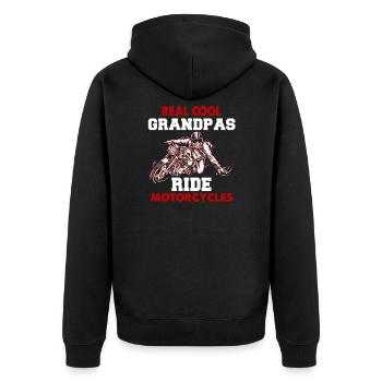 Cool biker grandpa - moto - papy - Veste à capuche bio Premium Unisexe - noir - Dos - Nico (187cm)