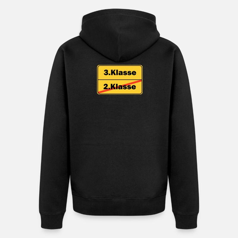3.Klasse Schulkind Schule Grundschule - Unisex Premium Bio Zip Hoodie - Schwarz