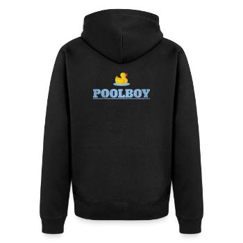 Poolboy Bademeister Badewart Geschenkidee - Unisex Premium Bio Zip Hoodie - Schwarz - Hinten - Nico (187cm)