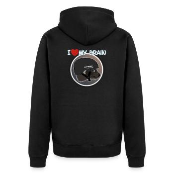 I love my brain Wolverine don't care - Unisex Premium Organic Zip Hoodie - black - Back - Nico (187cm)