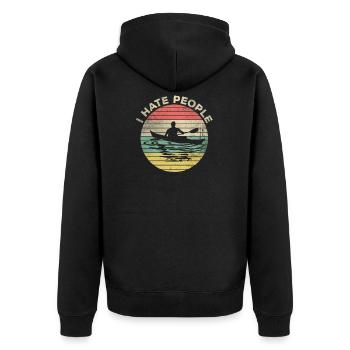 Je déteste les gens T-shirt Pilote de canoë-kayak - Veste à capuche bio Premium Unisexe - noir - Dos - Nico (187cm)
