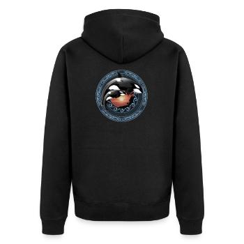 Orca killer whale - Unisex Premium Organic Zip Hoodie - black - Back - Nico (187cm)