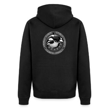 Orca killer whale - Unisex Premium Organic Zip Hoodie - black - Back - Nico (187cm)