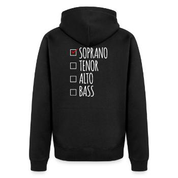 Soprano Tenor Alto Bass Choir Voices - Unisex Premium Organic Zip Hoodie - black - Back - Nico (187cm)