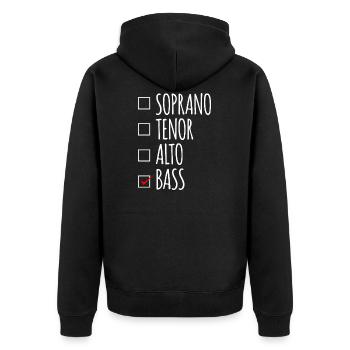 Soprano Tenor Alto Bass Choir Voices - Unisex Premium Organic Zip Hoodie - black - Back - Nico (187cm)
