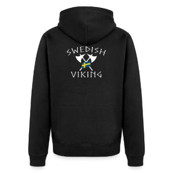 Swedish Viking Swedish Viking Sweden - Unisex Premium Organic Zip Hoodie - black - Back - Nico (187cm)