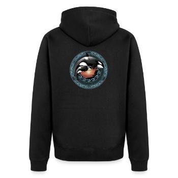 Orca killer whale - Unisex Premium Organic Zip Hoodie - black - Back - Nico (187cm)