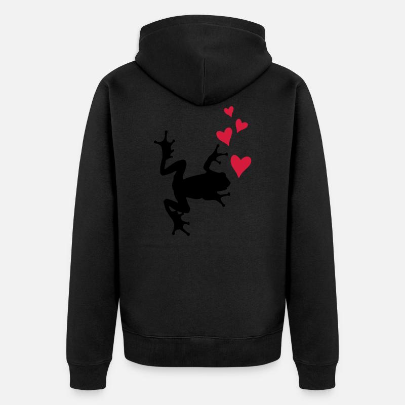 grenouille silhouette coeur - Veste à capuche bio Premium Unisexe - noir