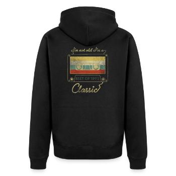 I Am Not Old I Am Best Of 1990 30. Geburtstag - Unisex Premium Bio Zip Hoodie - Schwarz - Hinten - Nico (187cm)