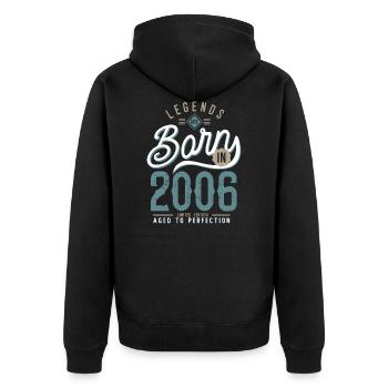legends are born in 2006 anniversaire 15 ans - Veste à capuche bio Premium Unisexe - noir - Dos - Nico (187cm)