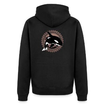 Orca killer whale - Unisex Premium Organic Zip Hoodie - black - Back - Nico (187cm)
