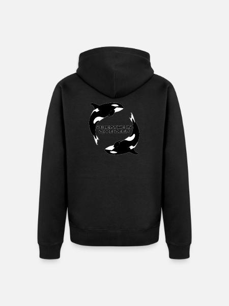 Orca Killerwale - Unisex Premium Bio Zip Hoodie - Schwarz