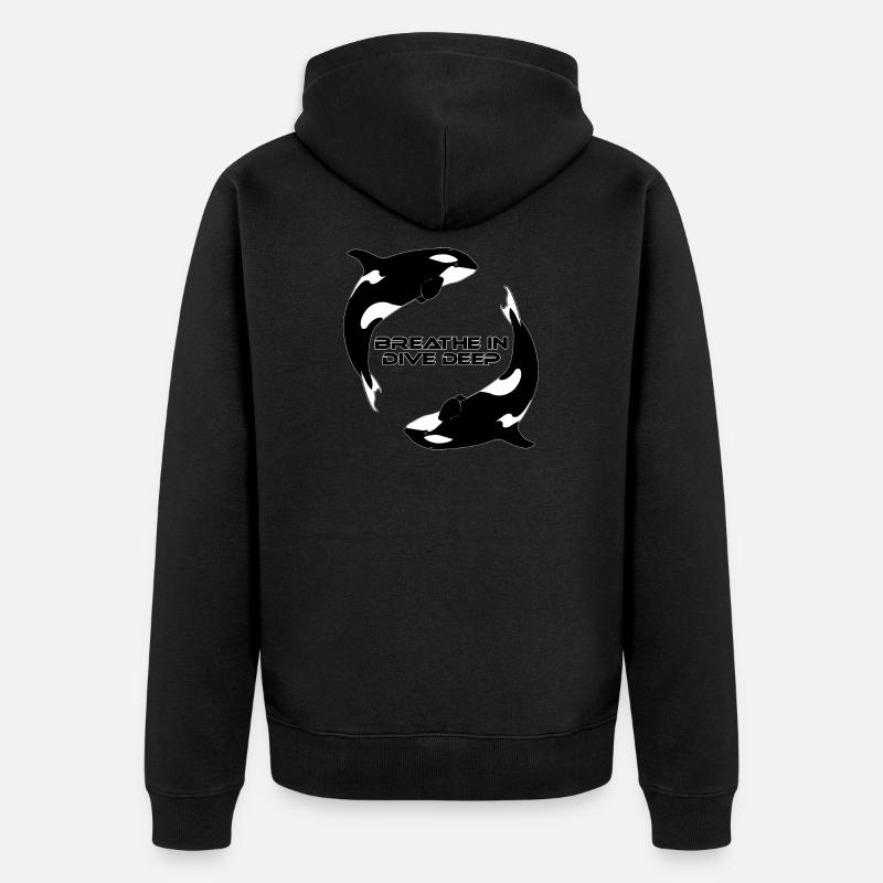 Orca Killerwale - Unisex Premium Bio Zip Hoodie - Schwarz
