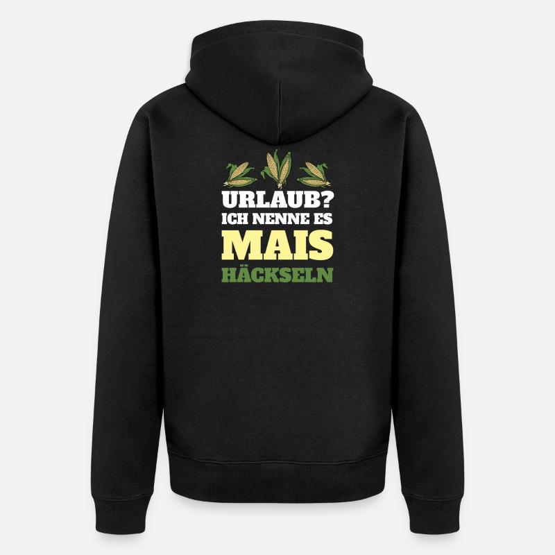 Mais Häckseln Maisbauer Maisernte Futtermais - Unisex Premium Bio Zip Hoodie - Schwarz