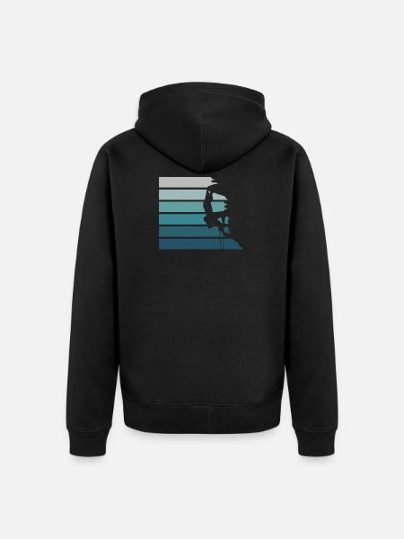 Seilklettere T-Shirt Felskletterer Geschenk - Unisex Premium Bio Zip Hoodie - Schwarz