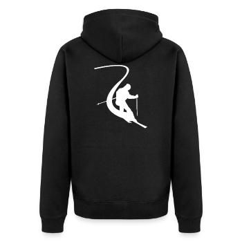 Cadeau idée cadeau t shirt skieur - Veste à capuche bio Premium Unisexe - noir - Dos - Nico (187cm)