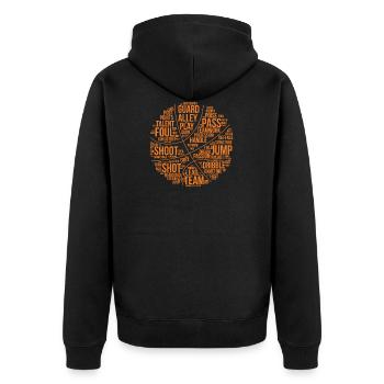 Basketball coach coach team player - Unisex Premium Organic Zip Hoodie - black - Back - Nico (187cm)