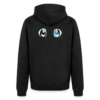 Funkelnde Anime-Augen - Unisex Premium Bio Zip Hoodie - Schwarz - Hinten - Nico (187cm)