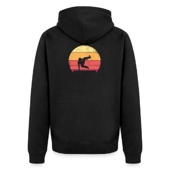 Cadeaux de sport freerunning parkour drôles - Veste à capuche bio Premium Unisexe - noir - Dos - Nico (187cm)