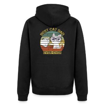 Chemise Vintage Best Cat Dad Ever - Veste à capuche bio Premium Unisexe - noir - Dos - Nico (187cm)