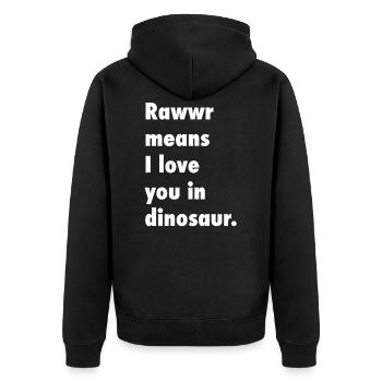 Amour disant T-Rex idée cadeau drôle de dinosaure - Veste à capuche bio Premium Unisexe - noir - Dos - Nico (187cm)