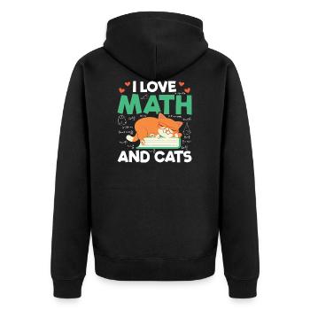 J'aime les mathématiques et les chats Mathématiques Formule d'amant de chat - Veste à capuche bio Premium Unisexe - noir - Dos - Nico (187cm)