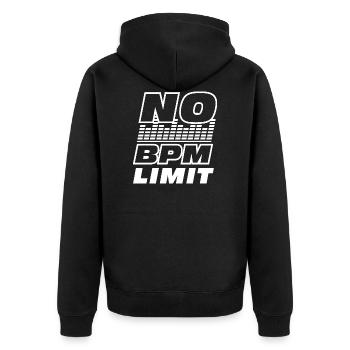 Techno Bass BPM Trance Minimal Gift - Veste à capuche bio Premium Unisexe - noir - Dos - Nico (187cm)