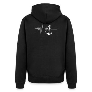 Herzschlag Anker Port navire - Veste à capuche bio Premium Unisexe - noir - Dos - Nico (187cm)