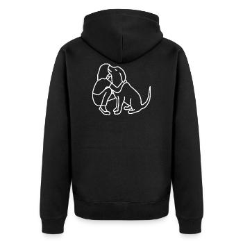 Femme chien câline - Veste à capuche bio Premium Unisexe - noir - Dos - Nico (187cm)