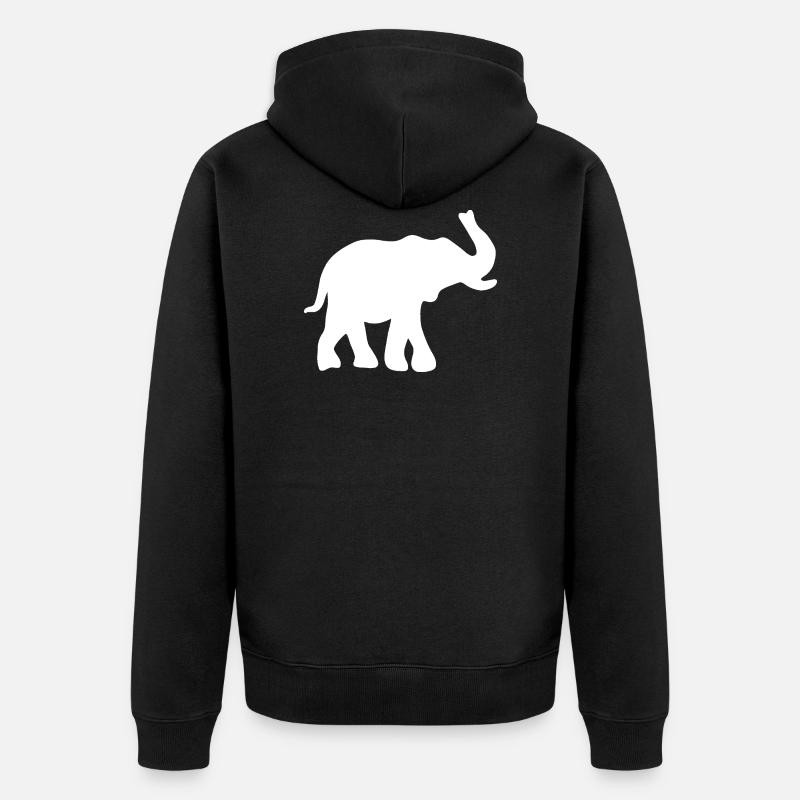 Elefant Savanne Dickhäuter - Unisex Premium Bio Zip Hoodie - Schwarz