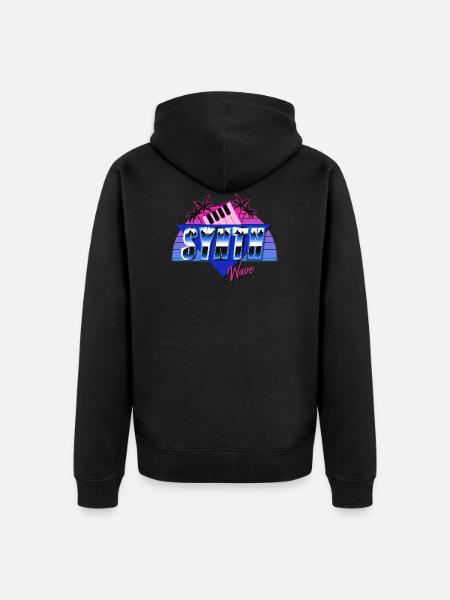 Synthwave - Unisex Premium Organic Zip Hoodie - black