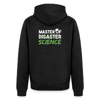 Master Of Science Uni Abschluss Master - Unisex Premium Bio Zip Hoodie - Schwarz - Hinten - Nico (187cm)