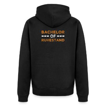 Bachelor Of Ruhestand Rente 2021 2022 Rentnerin - Unisex Premium Bio Zip Hoodie - Schwarz - Hinten - Nico (187cm)