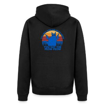 You Mess With The Meow Meow You Get The Peow Peow - Unisex Premium Organic Zip Hoodie - black - Back - Nico (187cm)