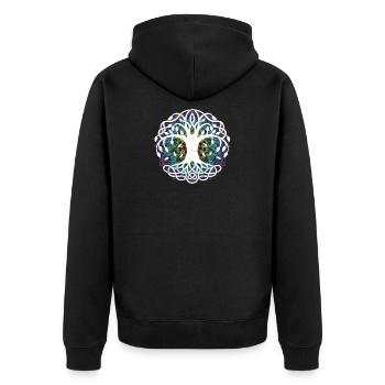 Arbre de vie Fleur de vie Fleur de vie - Veste à capuche bio Premium Unisexe - noir - Dos - Nico (187cm)