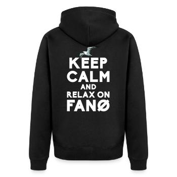 Fanö Seagulls North Sea Island - Unisex Premium Organic Zip Hoodie - black - Back - Nico (187cm)