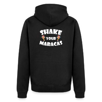 Shake Your Maracas T-Shirt Cinco De Mayo - Unisex Premium Bio Zip Hoodie - Schwarz - Hinten - Nico (187cm)
