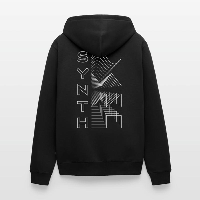 Synth Waveform Audio Analog Design Modular Gift Unisex Premium Bio Zip Hoodie
