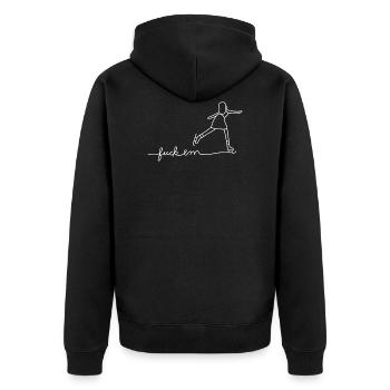 Fuck saying ice skate - Unisex Premium Organic Zip Hoodie - black - Back - Nico (187cm)