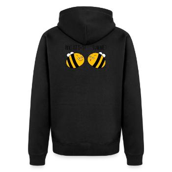 Lustige Bienen rechnen - Unisex Premium Bio Zip Hoodie - Schwarz - Hinten - Nico (187cm)