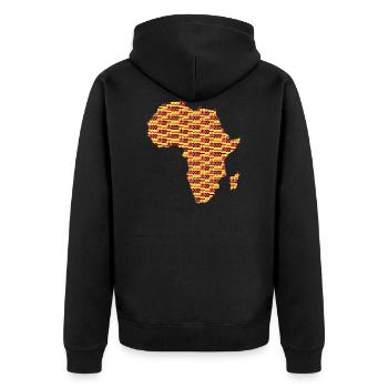 Afrika Kontinent Kente Muster - Unisex Premium Bio Zip Hoodie - Schwarz - Hinten - Nico (187cm)