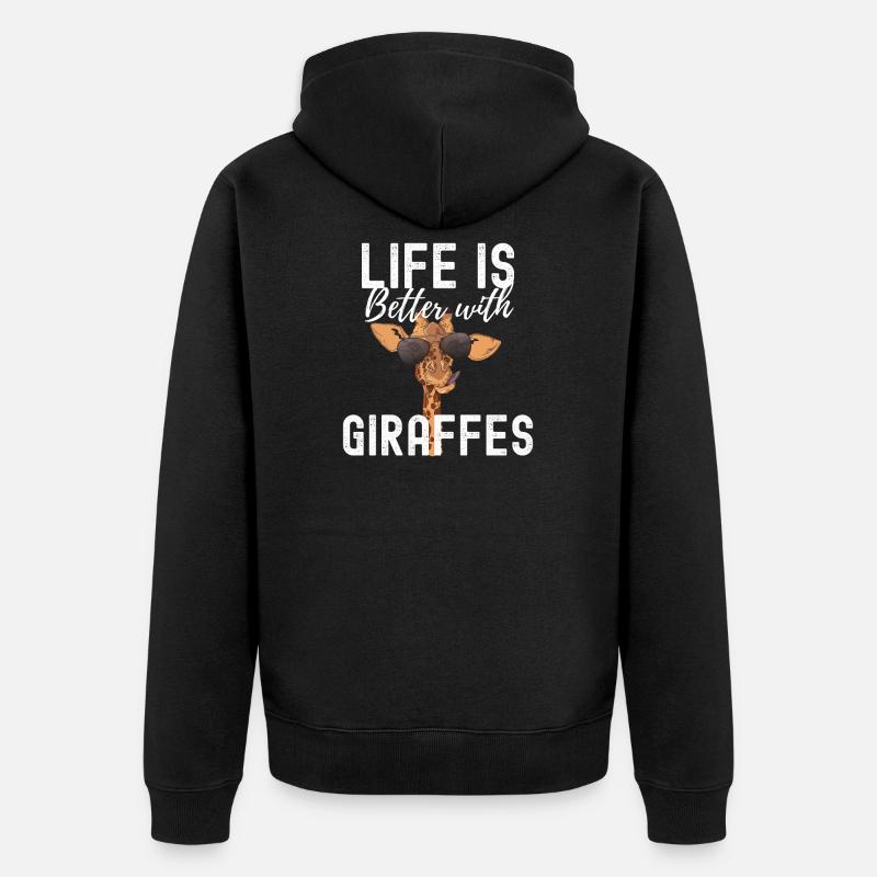 Giraffe - Unisex Premium Bio Zip Hoodie - Schwarz