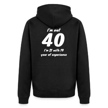 40. Geburtstag - Unisex Premium Bio Zip Hoodie - Schwarz - Hinten - Nico (187cm)