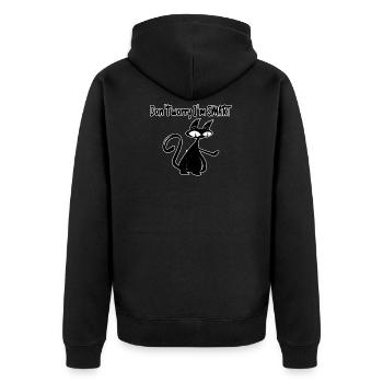 Don't worry, I'm smart - Unisex Premium Organic Zip Hoodie - black - Back - Nico (187cm)