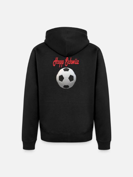 Schweizer Fussball Design - Unisex Premium Bio Zip Hoodie - Schwarz